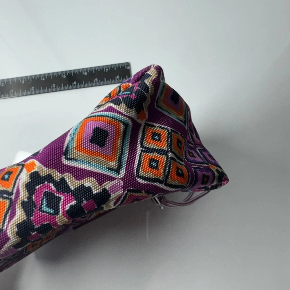 Vera Bradley Purple Geometric Print Zippered Cosmetic Travel Pouch‎ Bag